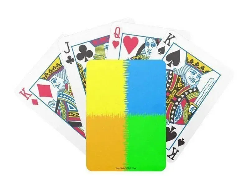 Playing Cards-QUARTERS Premium Bicycle® Playing Cards-Orange & Blue & Green & Yellow-from COLORADDICTED.COM-