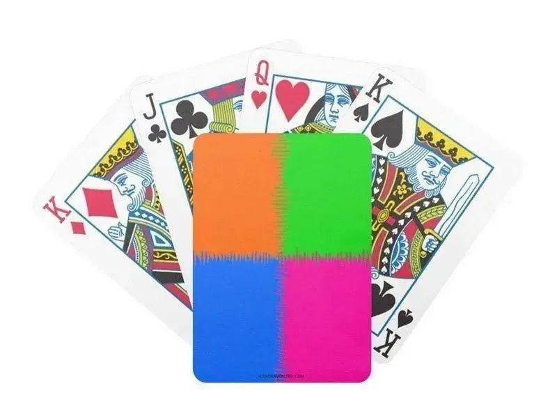 Playing Cards-QUARTERS Premium Bicycle® Playing Cards-Orange & Fuchsia & Blue & Green-from COLORADDICTED.COM-