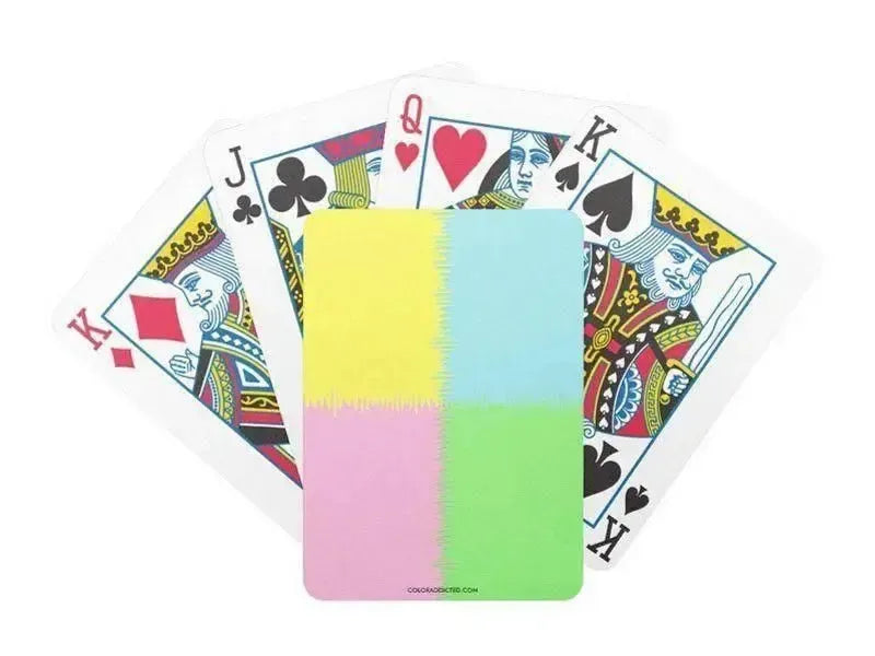 Playing Cards-QUARTERS Premium Bicycle® Playing Cards-Pink & Light Blue & Light Green & Light Yellow-from COLORADDICTED.COM-
