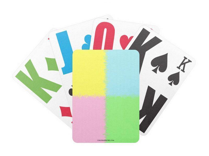 Playing Cards-QUARTERS Premium Bicycle® E-Z See® LoVision® Playing Cards for visually impaired players-Pink &amp; Light Blue &amp; Light Green &amp; Light Yellow-from COLORADDICTED.COM-