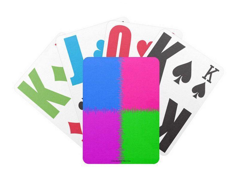 Playing Cards-QUARTERS Premium Bicycle® E-Z See® LoVision® Playing Cards for visually impaired players-Purple &amp; Fuchsia &amp; Blue &amp; Green-from COLORADDICTED.COM-