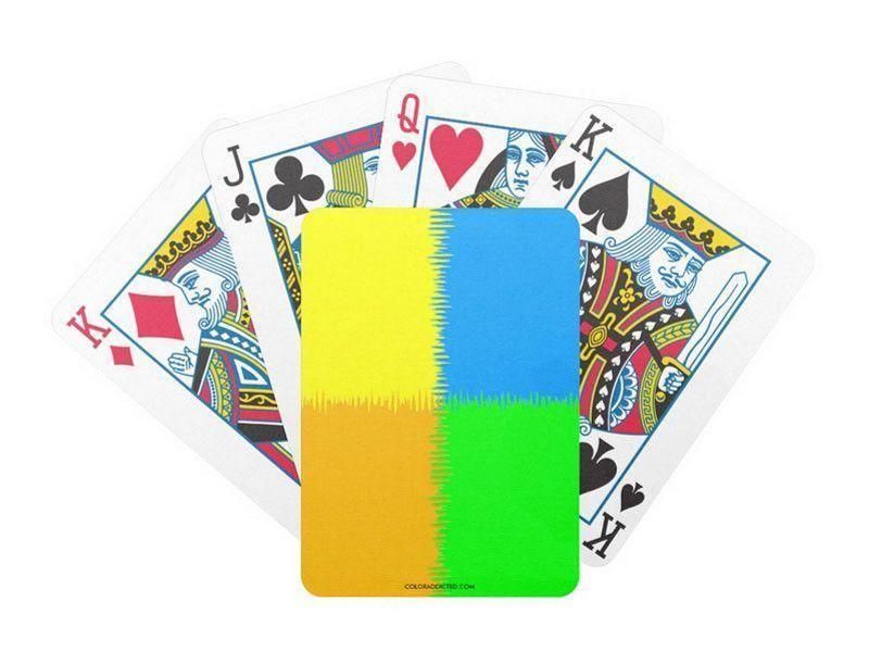 Playing Cards-QUARTERS Premium Bicycle® Playing Cards-Orange &amp; Blue &amp; Green &amp; Yellow-from COLORADDICTED.COM-