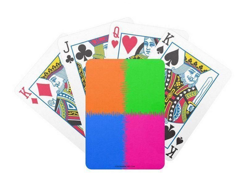 Playing Cards-QUARTERS Premium Bicycle® Playing Cards-Orange &amp; Fuchsia &amp; Blue &amp; Green-from COLORADDICTED.COM-