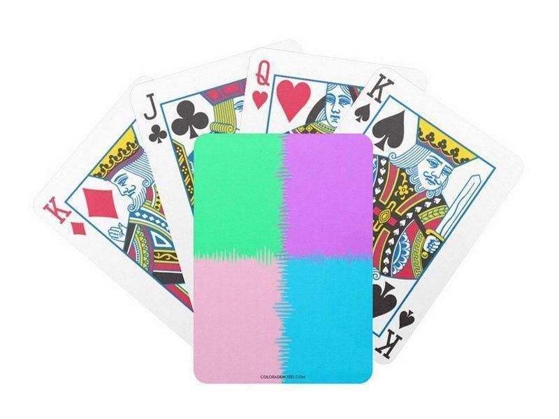 Playing Cards-QUARTERS Premium Bicycle® Playing Cards-Pink &amp; Light Blue &amp; Light Green &amp; Light Purple-from COLORADDICTED.COM-