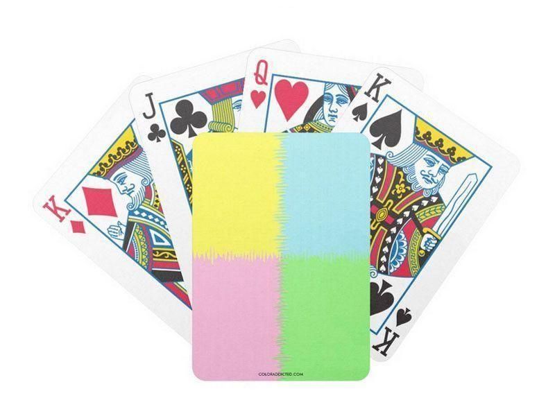 Playing Cards-QUARTERS Premium Bicycle® Playing Cards-Pink &amp; Light Blue &amp; Light Green &amp; Light Yellow-from COLORADDICTED.COM-