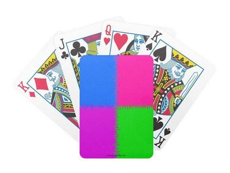 Playing Cards-QUARTERS Premium Bicycle® Playing Cards-Purple &amp; Fuchsia &amp; Blue &amp; Green-from COLORADDICTED.COM-