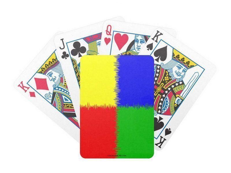Playing Cards-QUARTERS Premium Bicycle® Playing Cards-Red &amp; Blue &amp; Green &amp; Yellow-from COLORADDICTED.COM-