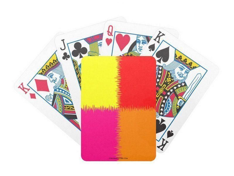 Playing Cards-QUARTERS Premium Bicycle® Playing Cards-Red &amp; Orange &amp; Fuchsia &amp; Yellow-from COLORADDICTED.COM-