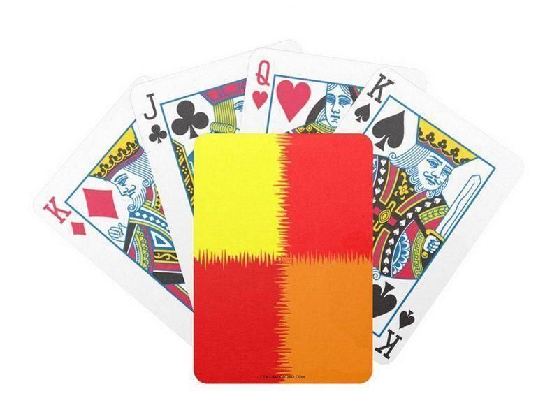 Playing Cards-QUARTERS Premium Bicycle® Playing Cards-Reds &amp; Orange &amp; Yellow-from COLORADDICTED.COM-