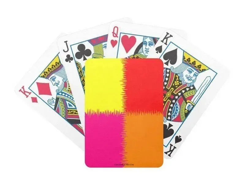 Playing Cards-QUARTERS Premium Poker Playing Cards-Red & Orange & Fuchsia & Yellow-from COLORADDICTED.COM-