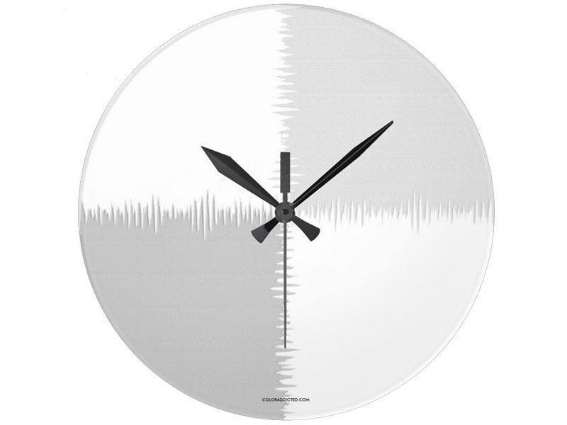 Wall Clocks-QUARTERS Round Wall Clocks-Grays &amp; White-from COLORADDICTED.COM-