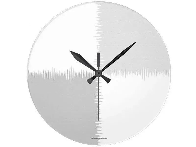 Wall Clocks-QUARTERS Round Wall Clocks-Grays & White-from COLORADDICTED.COM-