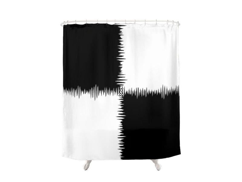 Shower Curtains-QUARTERS Shower Curtains-Black &amp; White-from COLORADDICTED.COM-
