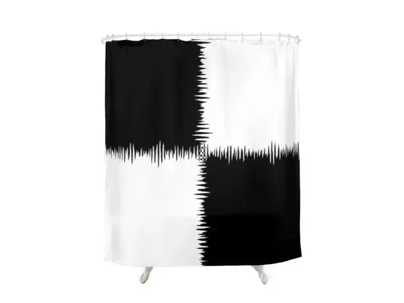 Shower Curtains-QUARTERS Shower Curtains-Black & White-from COLORADDICTED.COM-