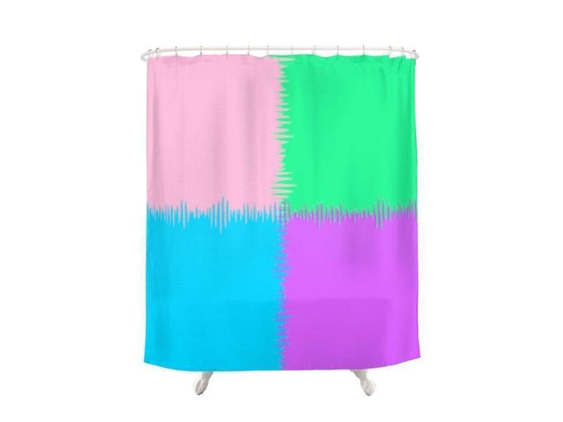 Shower Curtains-QUARTERS Shower Curtains-Pink, Light Blue, Light Green &amp; Light Purple-from COLORADDICTED.COM-