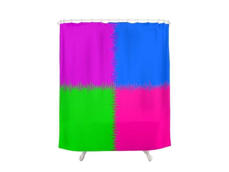 Shower Curtains-QUARTERS Shower Curtains-Purple, Fuchsia, Blue &amp; Green-from COLORADDICTED.COM-