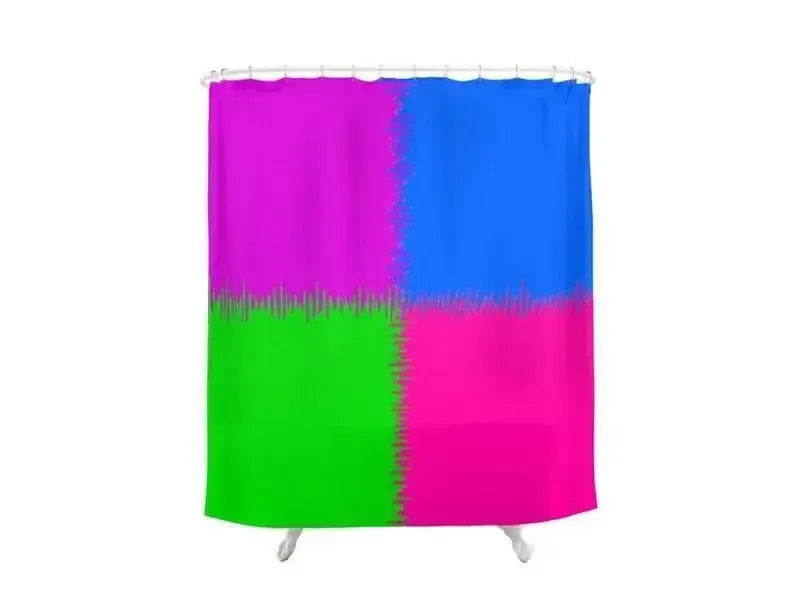 Shower Curtains-QUARTERS Shower Curtains-Purple, Fuchsia, Blue & Green-from COLORADDICTED.COM-