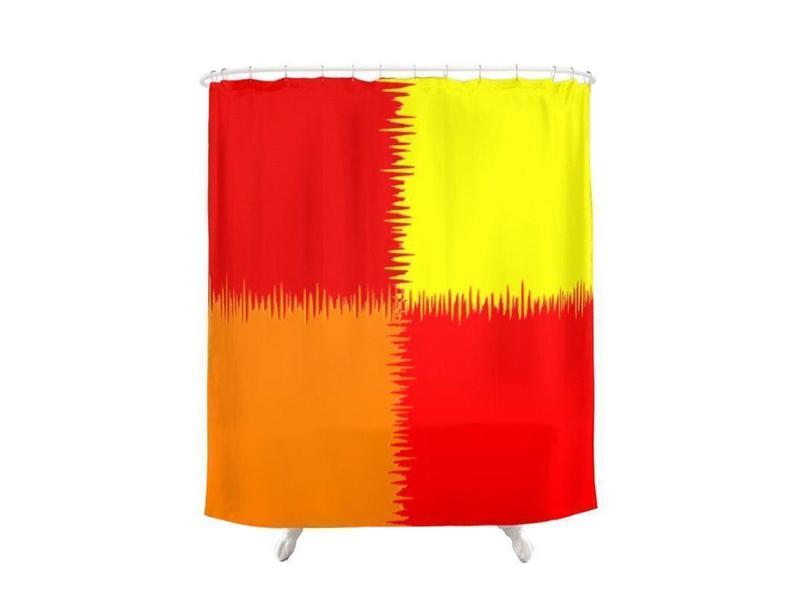 Shower Curtains-QUARTERS Shower Curtains-Reds, Orange &amp; Yellow-from COLORADDICTED.COM-