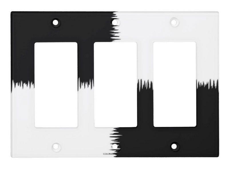 Light Switch Covers-QUARTERS Single, Double &amp; Triple-Rocker Light Switch Covers-Black &amp; White-from COLORADDICTED.COM-