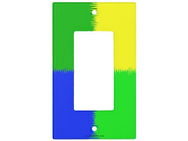 Light Switch Covers-QUARTERS Single, Double &amp; Triple-Rocker Light Switch Covers-Blues &amp; Greens &amp; Yellow-from COLORADDICTED.COM-