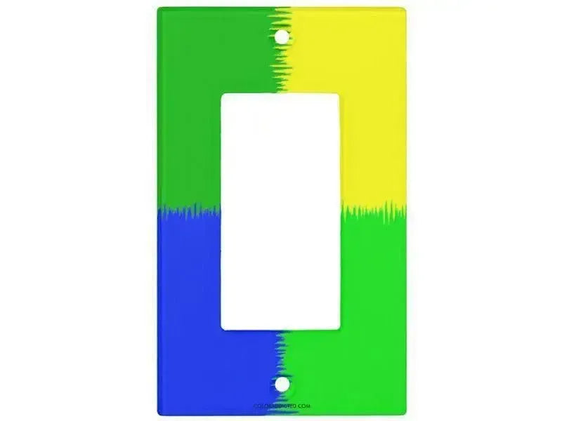 Rocker Light Switch Covers-QUARTERS Single, Double & Triple-Rocker Light Switch Covers-Blues & Greens & Yellow-from COLORADDICTED.COM-