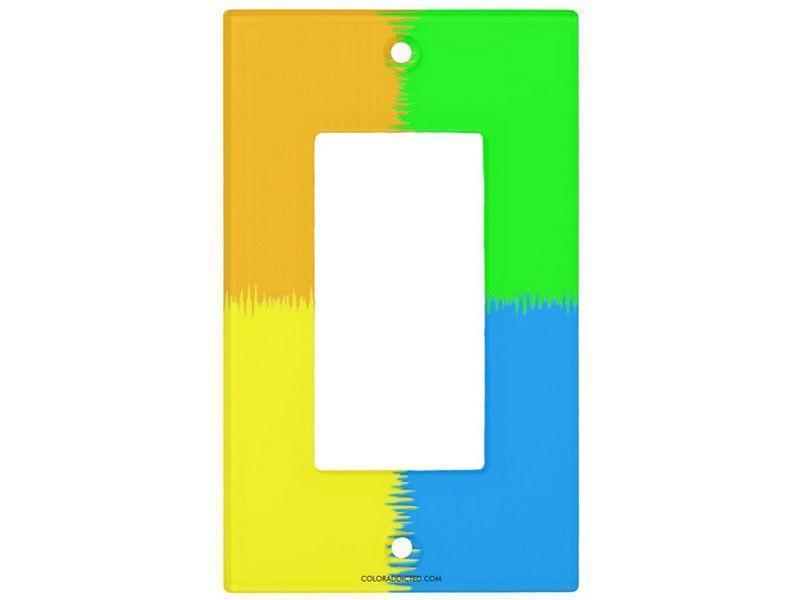 Light Switch Covers-QUARTERS Single, Double &amp; Triple-Rocker Light Switch Covers-Orange &amp; Blue &amp; Green &amp; Yellow-from COLORADDICTED.COM-