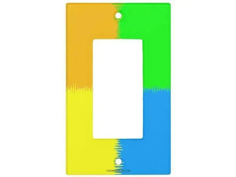 Rocker Light Switch Covers-QUARTERS Single, Double & Triple-Rocker Light Switch Covers-Orange & Blue & Green & Yellow-from COLORADDICTED.COM-
