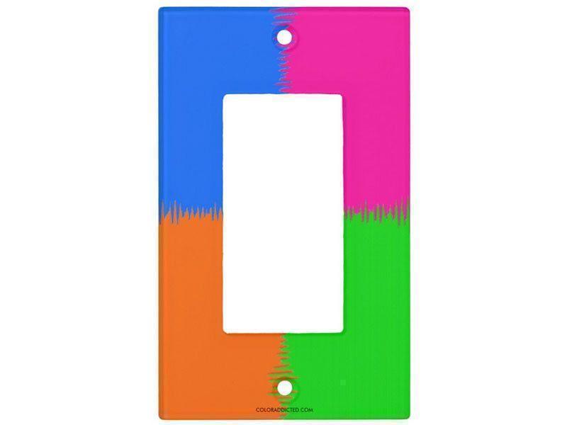 Light Switch Covers-QUARTERS Single, Double &amp; Triple-Rocker Light Switch Covers-Orange &amp; Fuchsia &amp; Blue &amp; Green-from COLORADDICTED.COM-