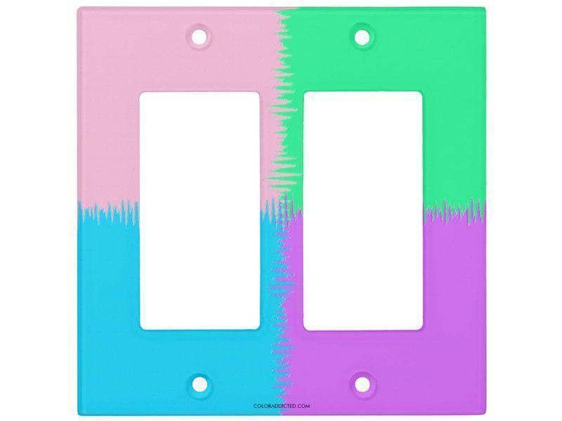 Light Switch Covers-QUARTERS Single, Double &amp; Triple-Rocker Light Switch Covers-Pink &amp; Light Blue &amp; Light Green &amp; Light Purple-from COLORADDICTED.COM-