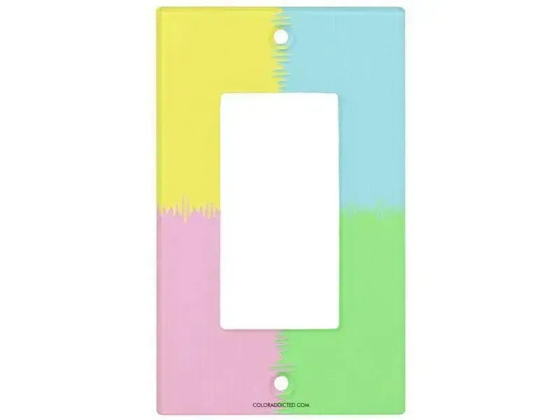 Rocker Light Switch Covers-QUARTERS Single, Double & Triple-Rocker Light Switch Covers-Pink & Light Blue & Light Green & Light Yellow-from COLORADDICTED.COM-