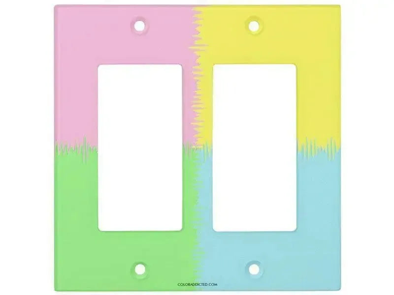 Rocker Light Switch Covers-QUARTERS Single, Double & Triple-Rocker Light Switch Covers-Pink & Light Blue & Light Green & Light Yellow-from COLORADDICTED.COM-