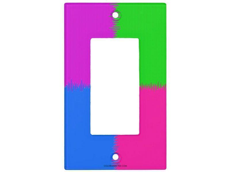 Light Switch Covers-QUARTERS Single, Double &amp; Triple-Rocker Light Switch Covers-Purple &amp; Fuchsia &amp; Blue &amp; Green-from COLORADDICTED.COM-