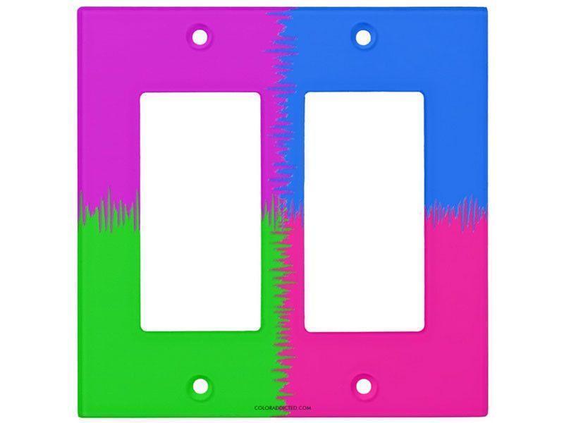 Light Switch Covers-QUARTERS Single, Double &amp; Triple-Rocker Light Switch Covers-Purple &amp; Fuchsia &amp; Blue &amp; Green-from COLORADDICTED.COM-
