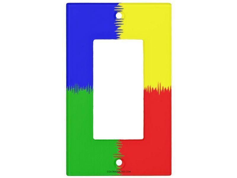 Light Switch Covers-QUARTERS Single, Double &amp; Triple-Rocker Light Switch Covers-Red &amp; Blue &amp; Green &amp; Yellow-from COLORADDICTED.COM-