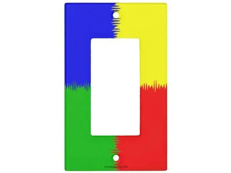 Rocker Light Switch Covers-QUARTERS Single, Double & Triple-Rocker Light Switch Covers-Red & Blue & Green & Yellow-from COLORADDICTED.COM-
