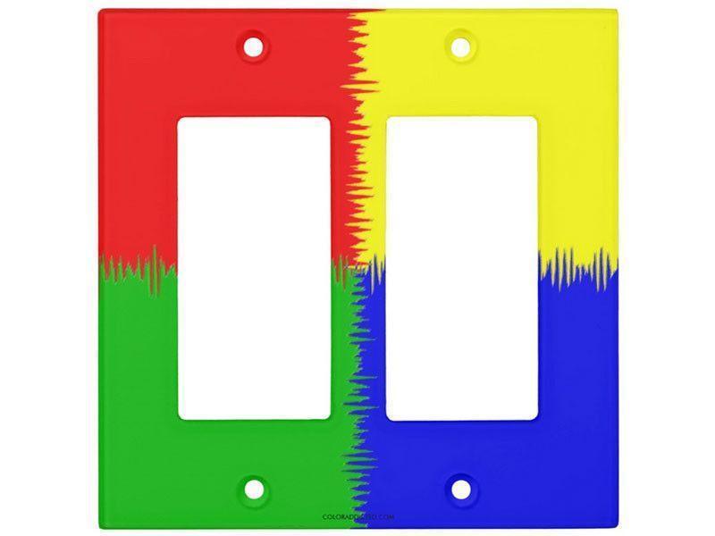 Light Switch Covers-QUARTERS Single, Double &amp; Triple-Rocker Light Switch Covers-Red &amp; Blue &amp; Green &amp; Yellow-from COLORADDICTED.COM-