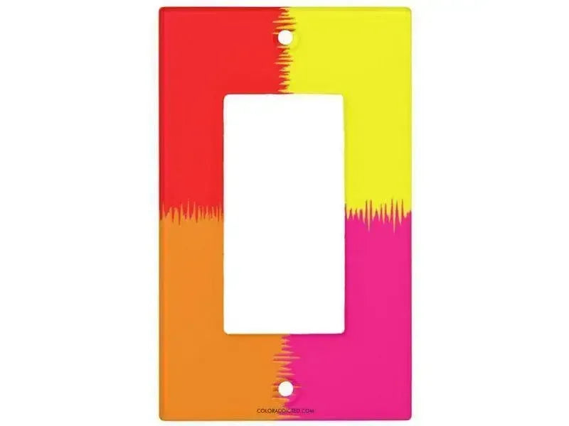 Rocker Light Switch Covers-QUARTERS Single, Double & Triple-Rocker Light Switch Covers-Red & Orange & Fuchsia & Yellow-from COLORADDICTED.COM-