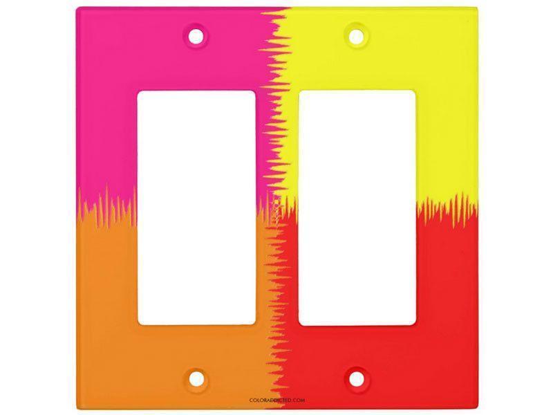 Light Switch Covers-QUARTERS Single, Double &amp; Triple-Rocker Light Switch Covers-Red &amp; Orange &amp; Fuchsia &amp; Yellow-from COLORADDICTED.COM-