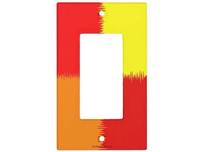 Light Switch Covers-QUARTERS Single, Double &amp; Triple-Rocker Light Switch Covers-Reds &amp; Orange &amp; Yellow-from COLORADDICTED.COM-