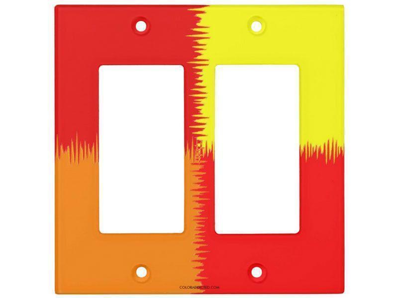 Light Switch Covers-QUARTERS Single, Double &amp; Triple-Rocker Light Switch Covers-Reds &amp; Orange &amp; Yellow-from COLORADDICTED.COM-