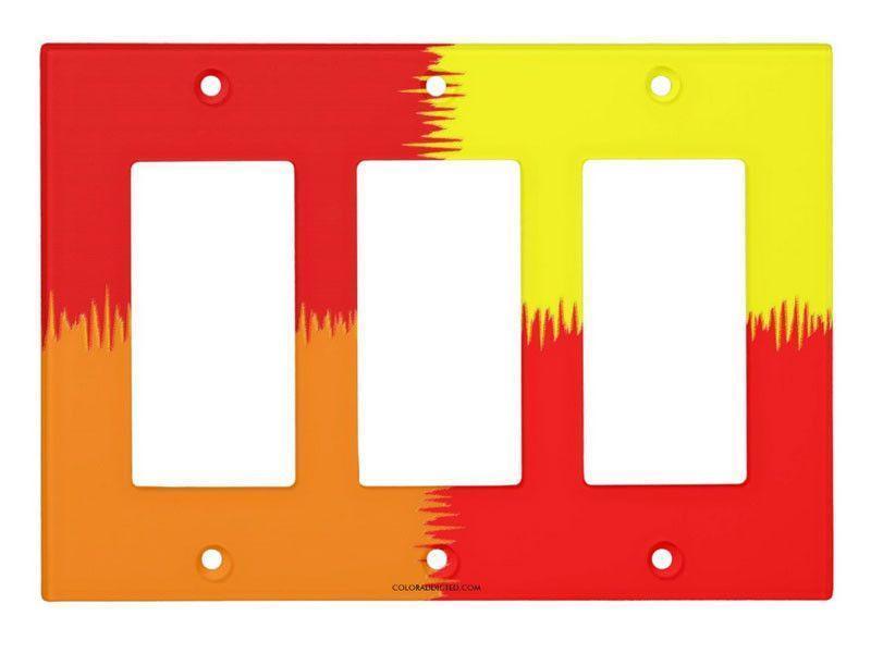Light Switch Covers-QUARTERS Single, Double &amp; Triple-Rocker Light Switch Covers-Reds &amp; Orange &amp; Yellow-from COLORADDICTED.COM-
