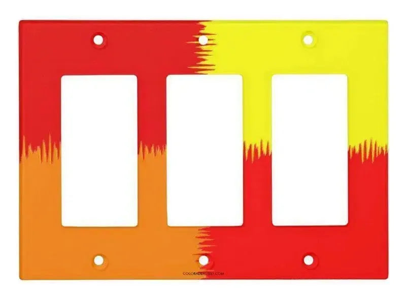 Rocker Light Switch Covers-QUARTERS Single, Double & Triple-Rocker Light Switch Covers-Reds & Orange & Yellow-from COLORADDICTED.COM-