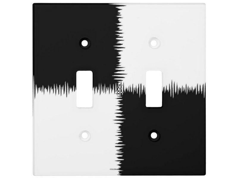 Light Switch Covers-QUARTERS Single, Double &amp; Triple-Toggle Light Switch Covers-Black &amp; White-from COLORADDICTED.COM-