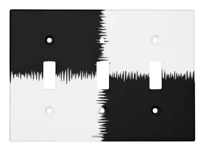 Toggle Light Switch Covers-QUARTERS Single, Double & Triple-Toggle Light Switch Covers-Black & White-from COLORADDICTED.COM-