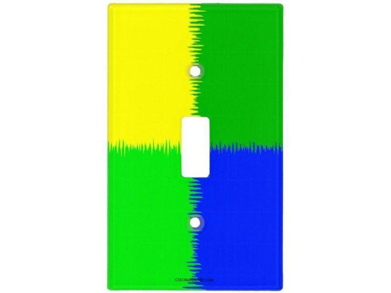 Light Switch Covers-QUARTERS Single, Double &amp; Triple-Toggle Light Switch Covers-Blues &amp; Greens &amp; Yellow-from COLORADDICTED.COM-