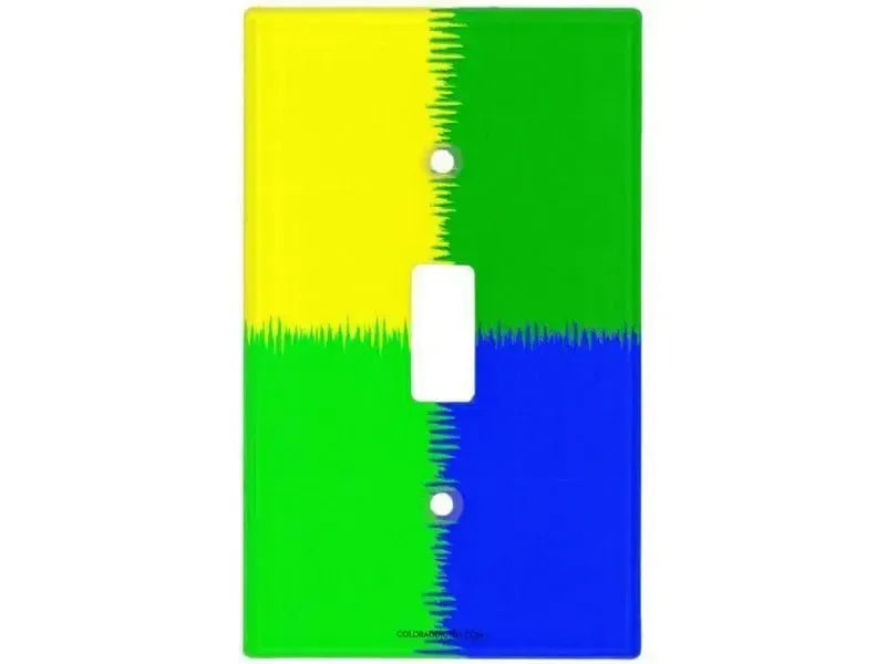 Toggle Light Switch Covers-QUARTERS Single, Double & Triple-Toggle Light Switch Covers-Blues & Greens & Yellow-from COLORADDICTED.COM-