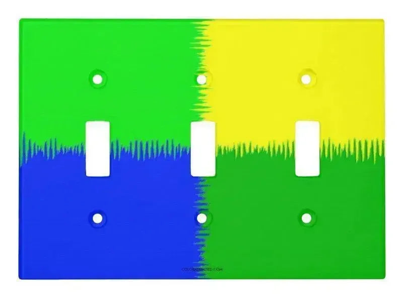 Toggle Light Switch Covers-QUARTERS Single, Double & Triple-Toggle Light Switch Covers-Blues & Greens & Yellow-from COLORADDICTED.COM-