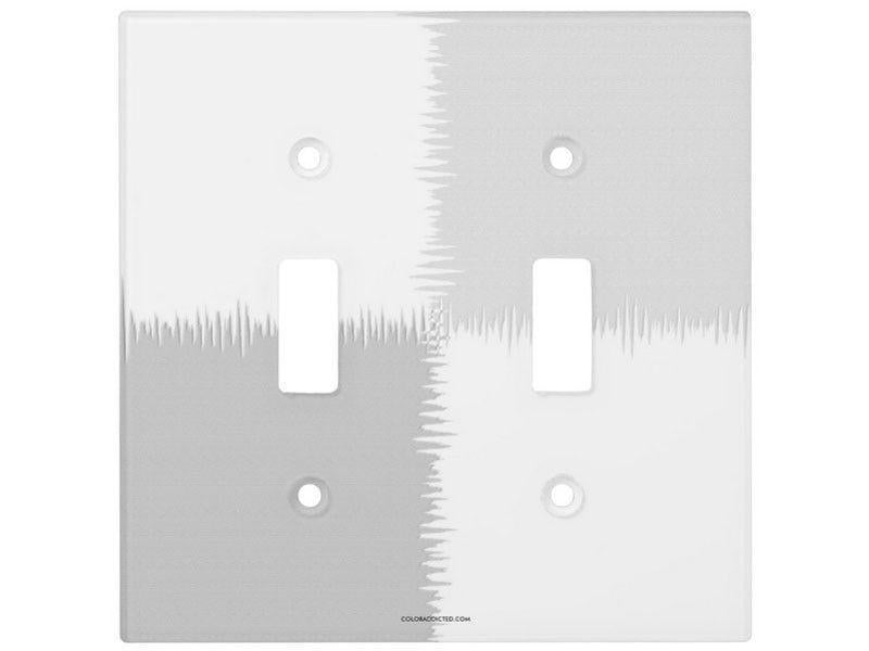 Light Switch Covers-QUARTERS Single, Double &amp; Triple-Toggle Light Switch Covers-Grays &amp; White-from COLORADDICTED.COM-