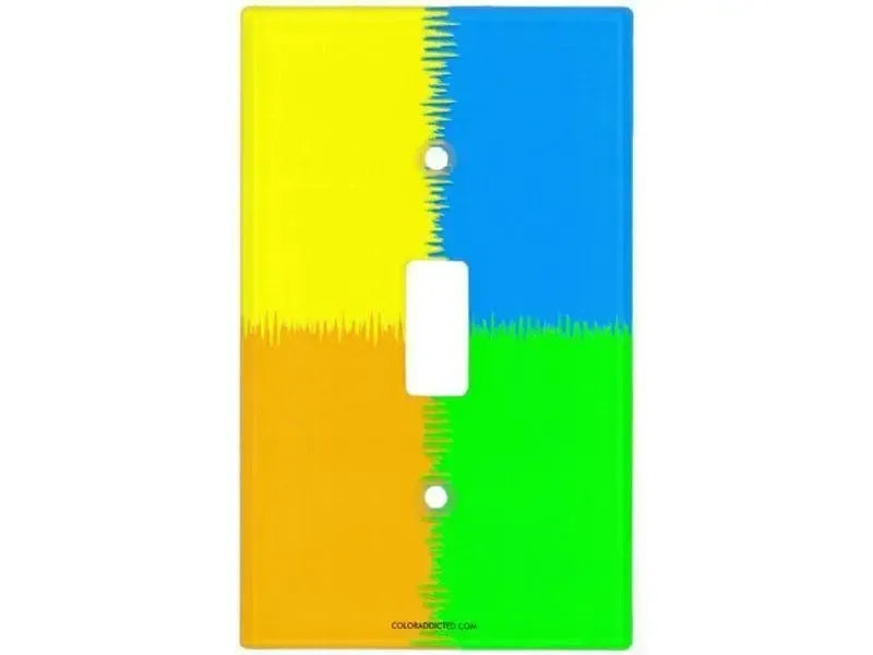 Toggle Light Switch Covers-QUARTERS Single, Double & Triple-Toggle Light Switch Covers-Orange & Blue & Green & Yellow-from COLORADDICTED.COM-