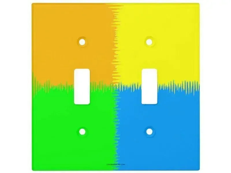 Toggle Light Switch Covers-QUARTERS Single, Double & Triple-Toggle Light Switch Covers-Orange & Blue & Green & Yellow-from COLORADDICTED.COM-